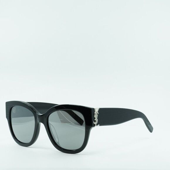 💯 NEW SAINT LAURENT SLM95/F 002 BLACK OVERSIZED SUNGLASSES - Picture 2 of 11
